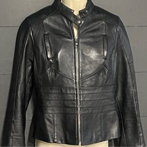 Pelle Studio Black Leather Jacket with Red Lining